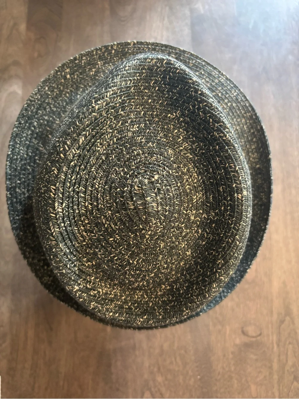 Saks Fifth Avenue Heather Green Straw Unisex Fedora with Olive Band, Sz L